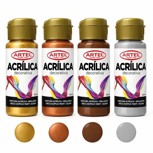 Acrilico Artel 60ml Metalico
