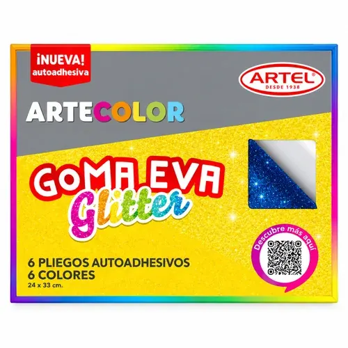 Block Artel Goma Eva Glitter C/Adhesivo