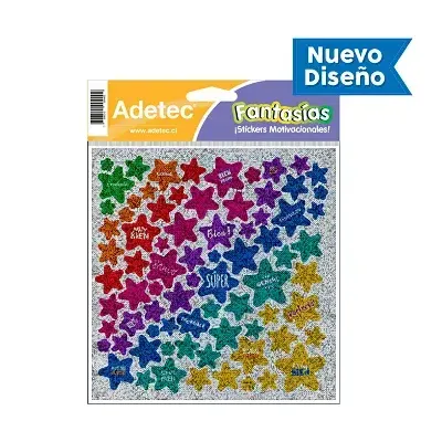 Etiqueta Adhesiva Escolar Diseño Estrellitas