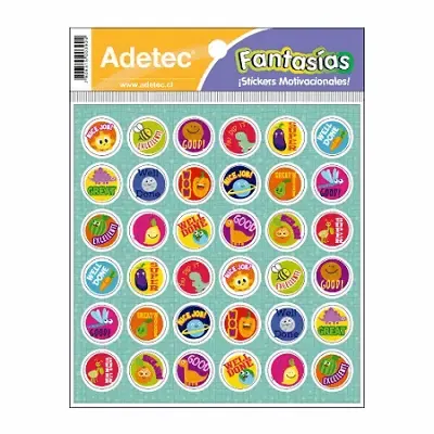 Etiqueta Adhesiva Escolar Motivacional Ingles