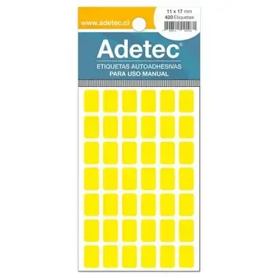 Etiqueta Adhesiva Fluor Amarillo 11x17mm