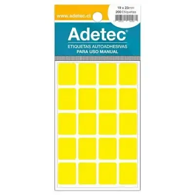 Etiqueta Adhesiva Fluor Amarillo 19x23mm
