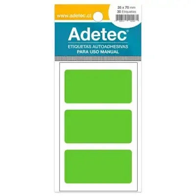 Etiqueta Adhesiva Fluor Verde 35x70mm