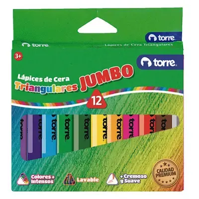 Lapiz Cera Torre Jumbo 12 Colores