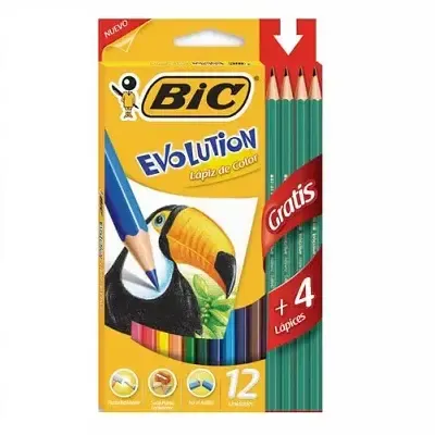 Lapiz Color Bic Evolution 12 +4 Grafito