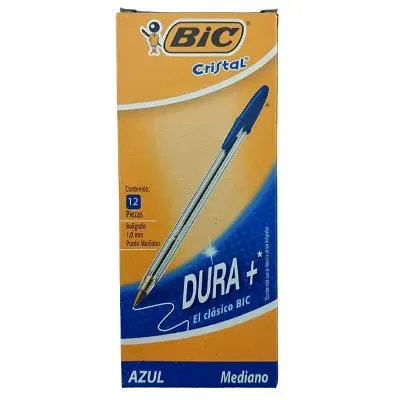 Lapiz Pasta Bic P/Media Azul 12 Unid