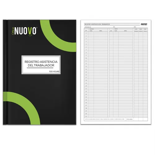 Libro Asistencia Nuovo 100 Hjs