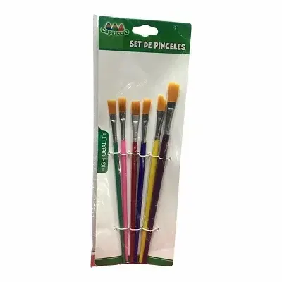 Pincel Plano Set 6 Unid