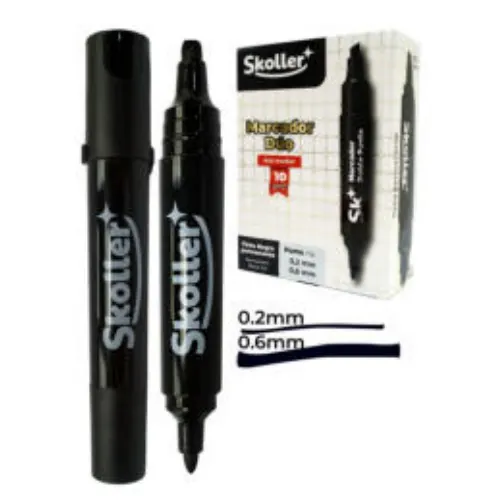 Plumon Permanente Doble Negro Skole