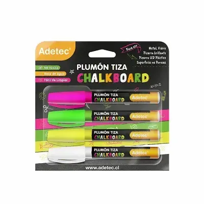 Plumon Tiza Adetec 4 Unid