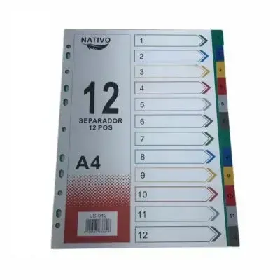 Separador A4 12 Uni.numero