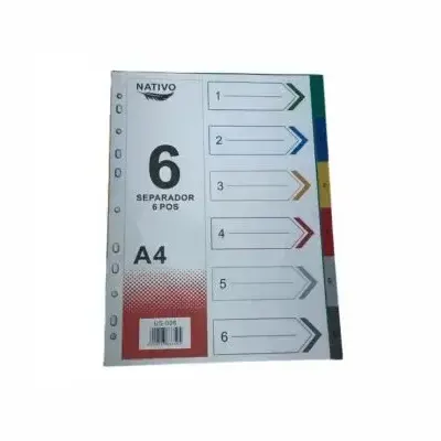 Separador A4 6 Uni.numero